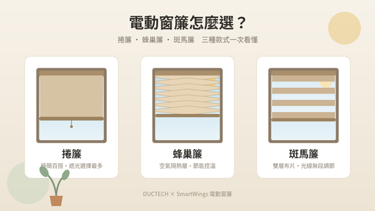 電動窗簾怎麼選？捲簾、蜂巢簾、斑馬簾一次看懂