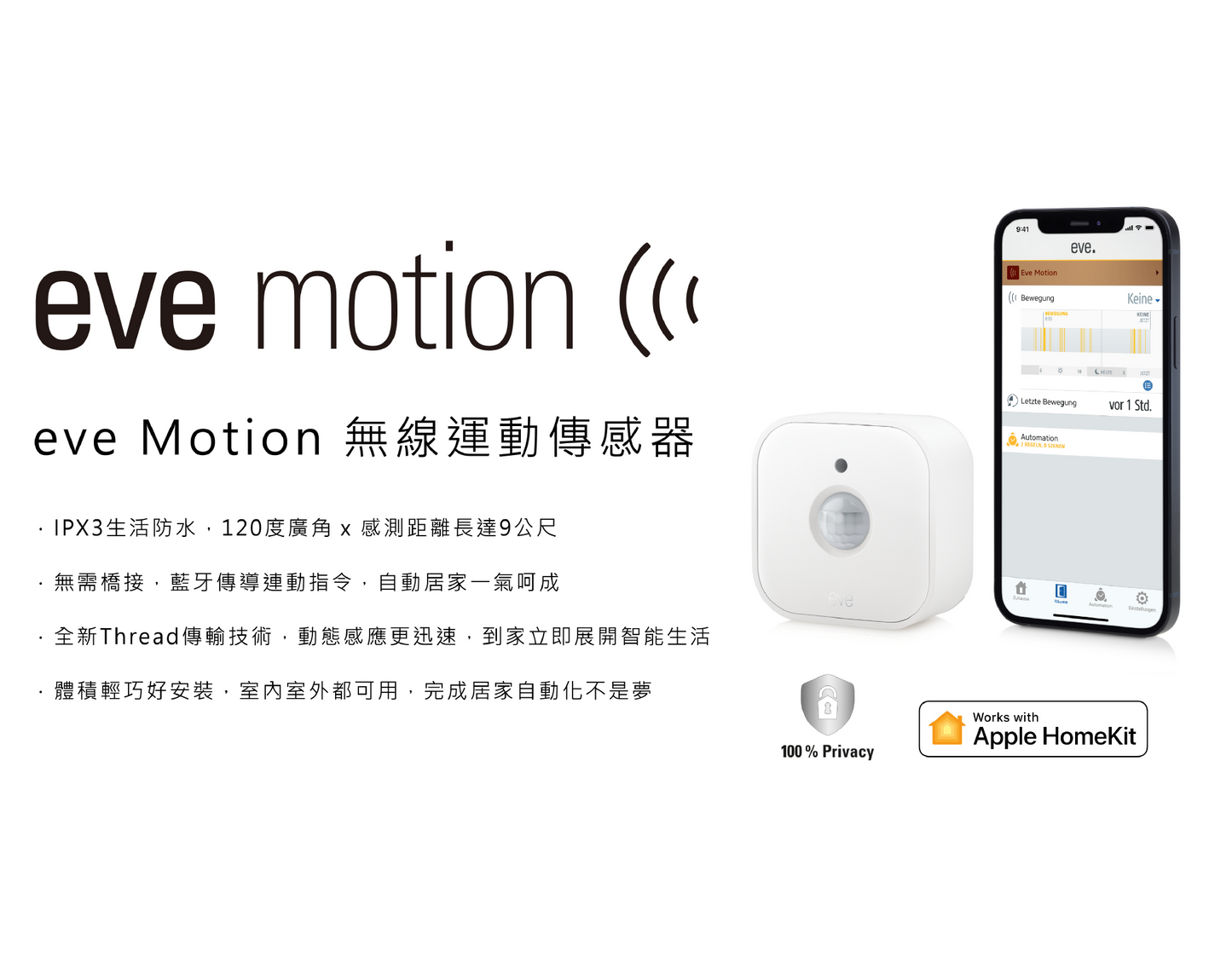 eve Motion Wireless Motion Sensor (Thread)